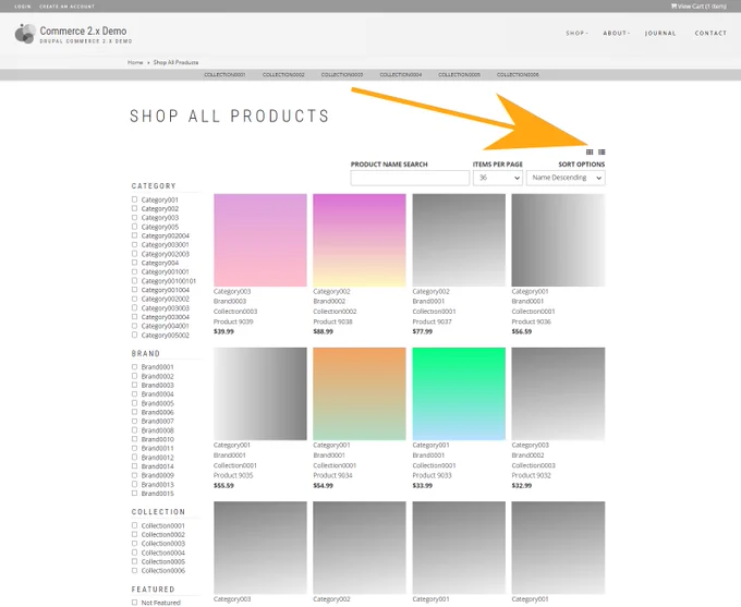 With the power of #Drupal Views, facets search, caching, and Ajax support, switching from grid to list layout on a #drupalcommerce shopping page is as straightforward as a tiny Drupal HTML block and two @fontawesome fonts.

Check out #drupalcommerce !!! https://dc2x.websitework.space