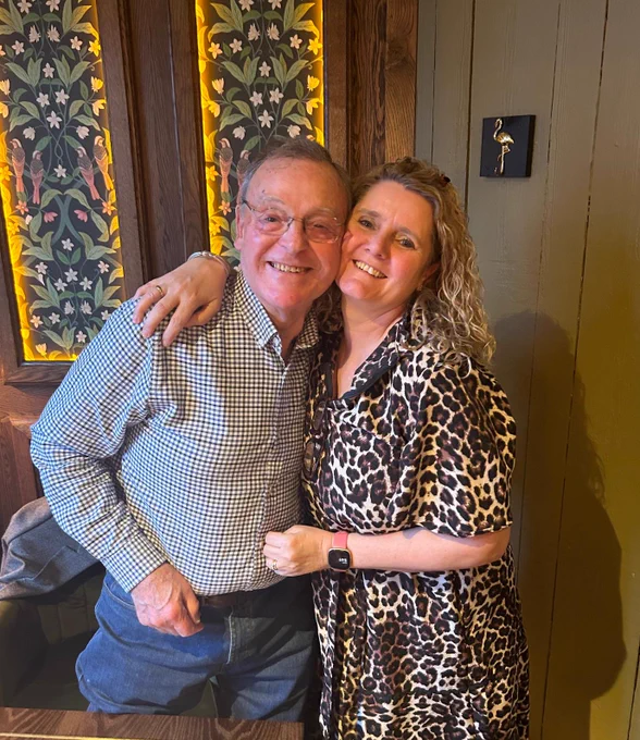 Sue and Paul hugging after his recovery