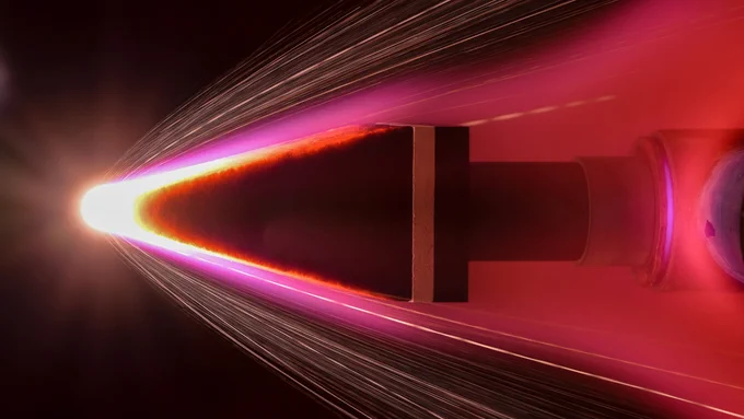 A piece of metal melting rapidly at super-hot temperatures