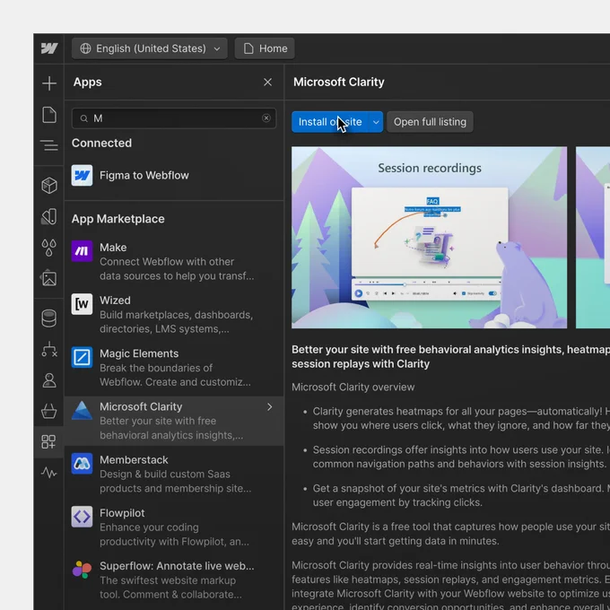 Webflow App search 