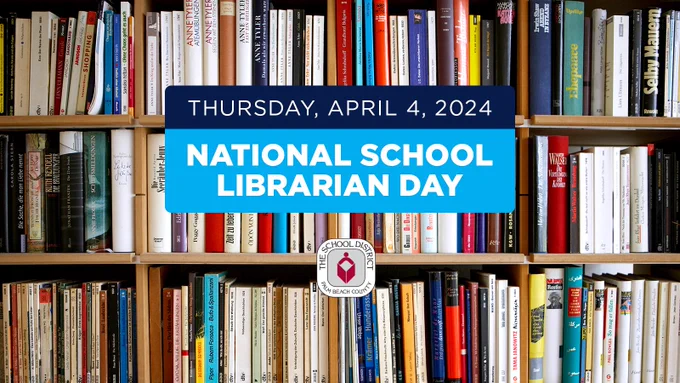 Tuesday, April 4, 2024. National School Librarian Day