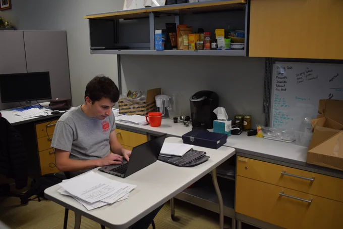 David working on research documents. #cornellvet