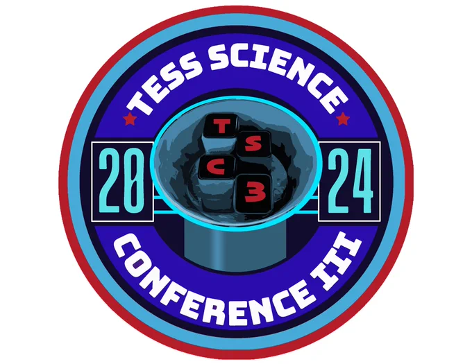 TESS Science Conference III logo with a stylized TESS satellite in the center, with the letters T S C 3 on each of the four cameras and 20 and 24 on either side.