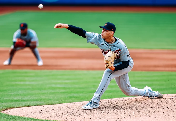 Matt Manning delivers a pitch against the Mets.