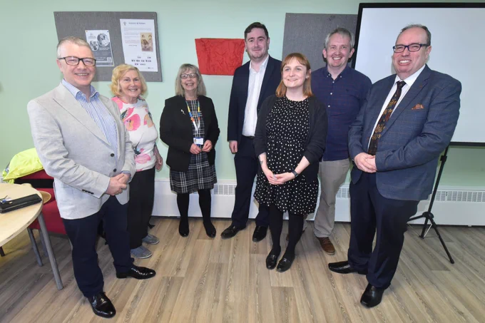 📸 Pictured: Middlesbrough Council interim Chief Executive Clive Heaphy, Acklam ward Councillor Sheila Dean, Executive Member for Community Safety Councillor Janet Thompson, Middlesbrough Mayor Chris Cooke, Arts Council England Relationship Manager Ellie Whalley, Director, Libraries Arts Council England Luke Burton, and David Harrington, Project Manager, Digital Lead Middlesbrough Libraries.
