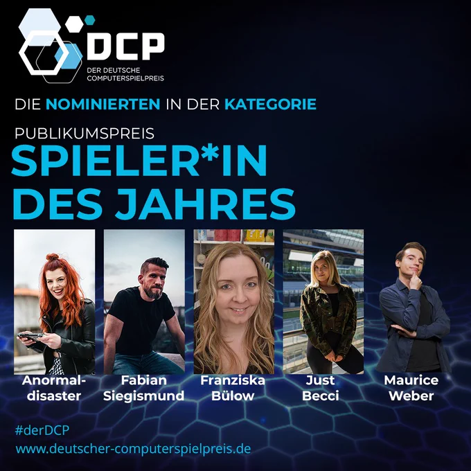 Fotos aller Nominierten in der Kategorie Spieler*in des Jahres
