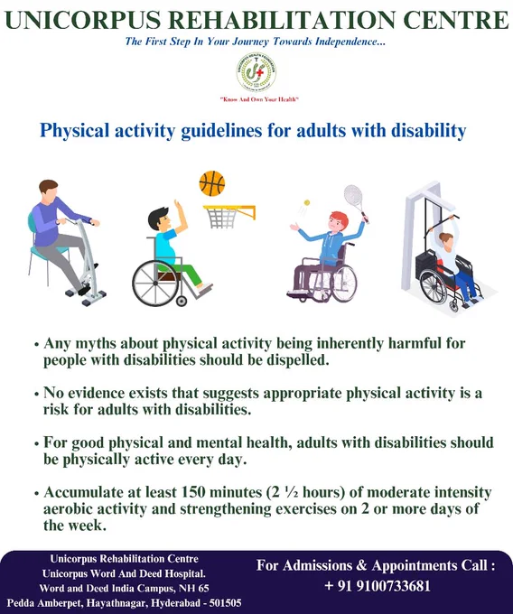 Unicorpus Rehabilitation Centre physical activity guidelines for adults with disability