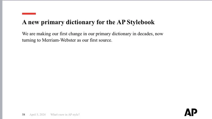 AP  changes its primary dictionary to Merriam-Webster