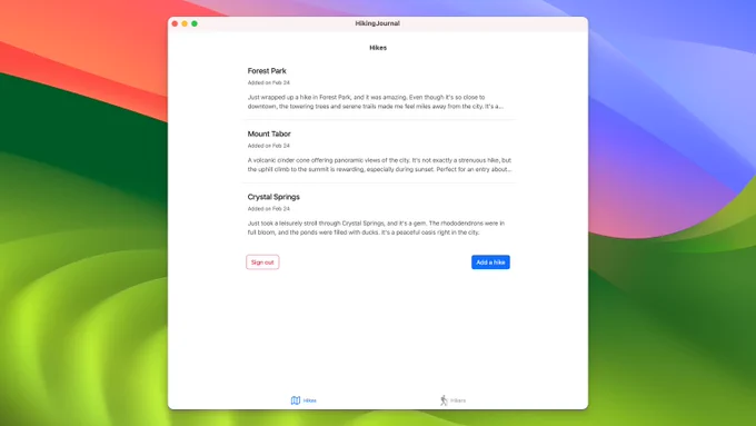 A Turbo Native app running on macOS.