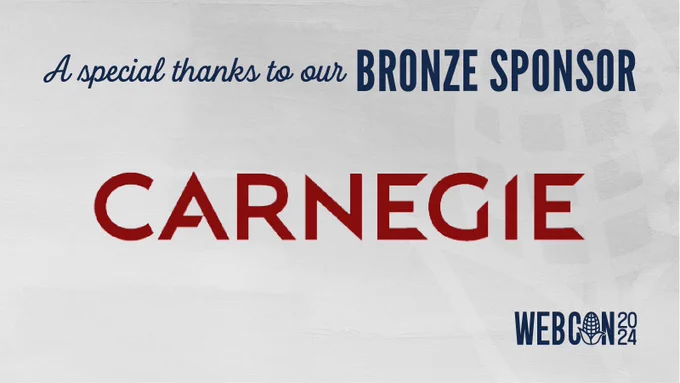 A special thanks to our bronze sponsor Carnegie!