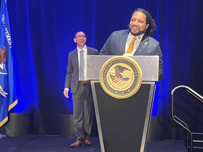Greg Jackson from the White House Office of Gun Violence Prevention and Eddie Bocanegra at the #CVIPI Grantee Conference

