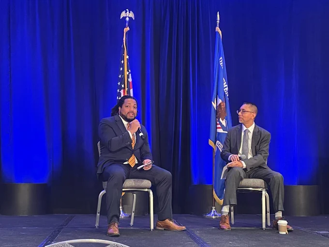 Greg Jackson from the White House Office of Gun Violence Prevention and Eddie Bocanegra at the #CVIPI Grantee Conference
