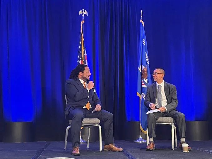 Greg Jackson from the White House Office of Gun Violence Prevention and Eddie Bocanegra at the #CVIPI Grantee Conference