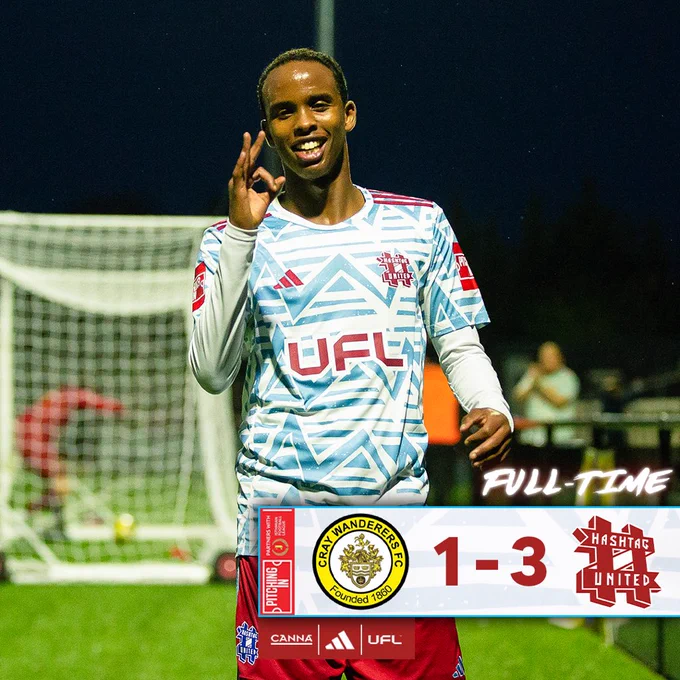 Picture of Sak Hassan celebrating the first goal in our 3-1 win tonight.