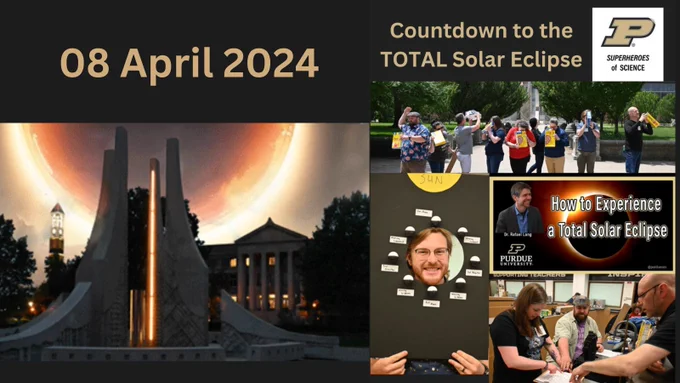 Purdue College of Science K-12 Outreach offered Middle School Teacher Professional Development on the topic of the solar eclipse during Summer 2023.