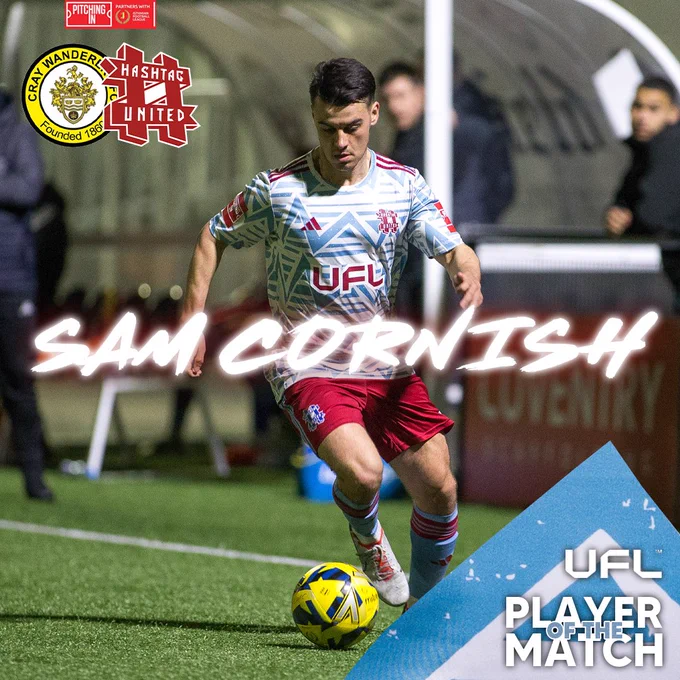 A picture of tonight’s player of the match, Sam Cornish.