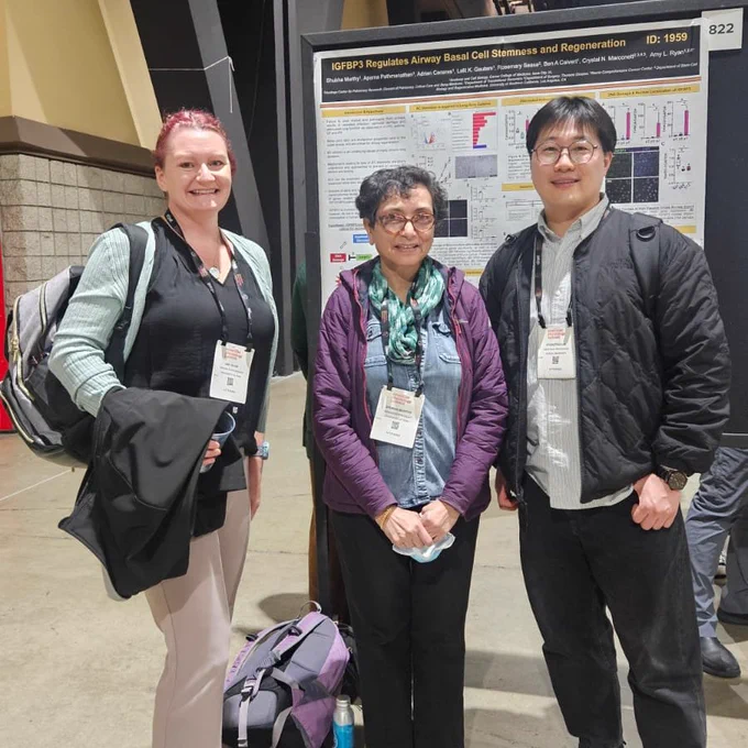 Shubha Murthy (center) and Kyungtae Lim (Assistant Professor at Korea University and former Rawlins lab member)