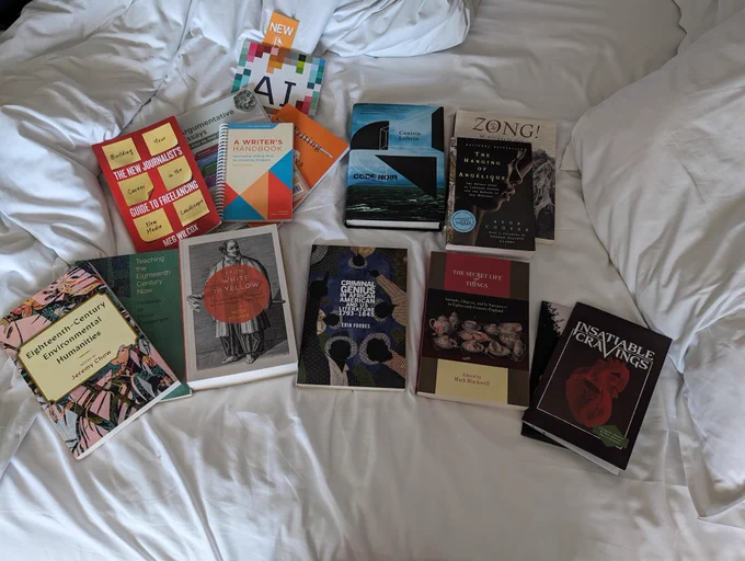 Books acquired at a conference that need to fit into my carryon
