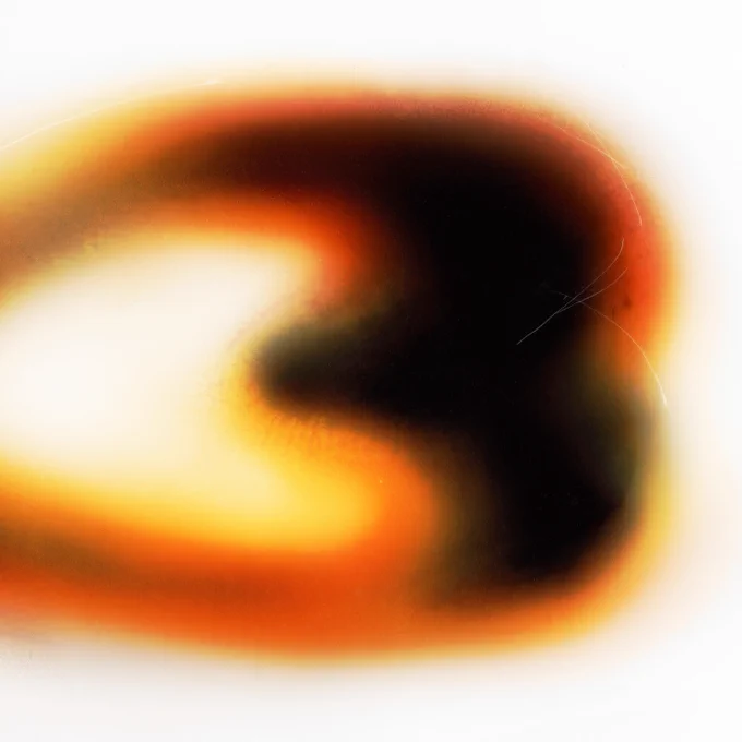 Album cover for If I don't make it, I love u by Still House Plants. A blurry, abstract image in black, yellow and orange against a white background.