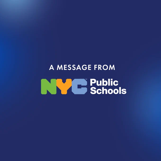 Text reads, "A message from N Y C Public Schools."