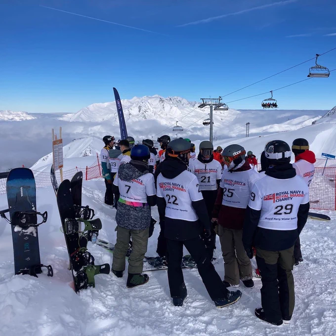 Competitors at the Royal Navy Alpine Championships in France