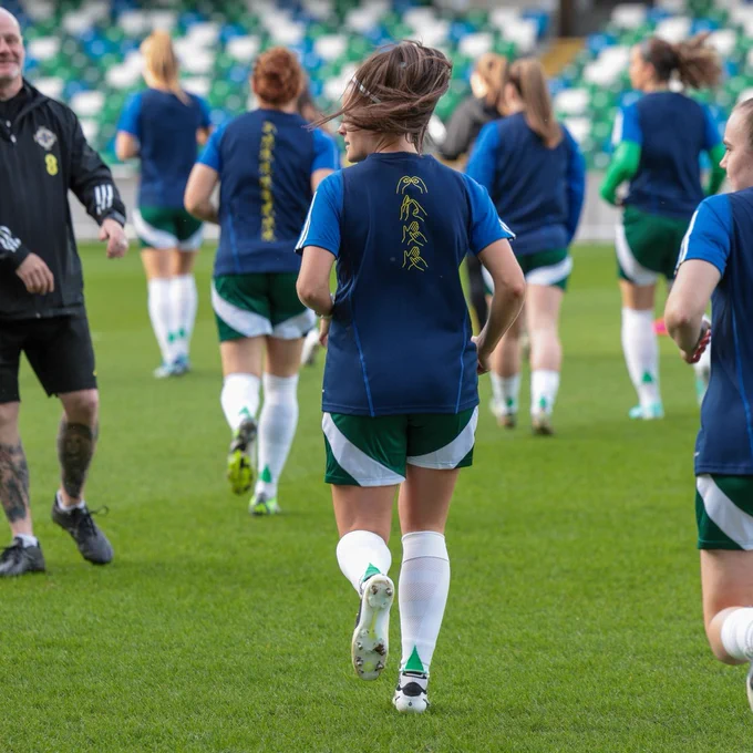Northern Ireland National Team shirts with British Sign Language (BSL) fingerspelling