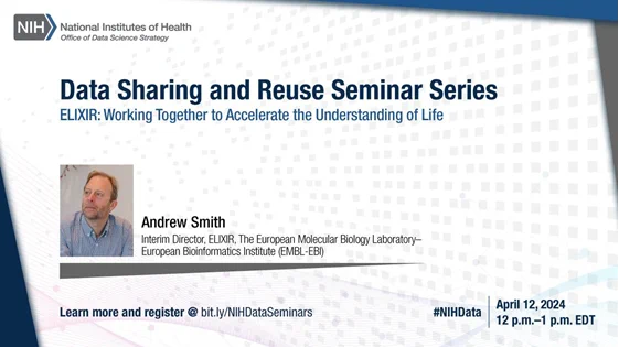 Mr. Andrew Smith will present ELIXIR: Working Together to Accelerate the Understanding of Life on April 12, 2024, at 12 p.m.

About the Seminar
ELIXIR is a pan-European research infrastructure for life science data. It recently published its Scientific Programme at https://elixir-europe.org/news/programme-2024-28, setting out its vision for the next 5 years. ELIXIR’s new strategic priorities acknowledge the importance of not only investing in science and technology but also building capacity and increasing participation in ELIXIR member countries. Already present in more than 20 countries across Europe, ELIXIR will work to:

Enable scientists across the globe to access and analyse life science data
Deliver services to support federated data management and analytics in life science
Equip national ELIXIR Nodes for successful long-term operations
Develop people and capacity to benefit science and society