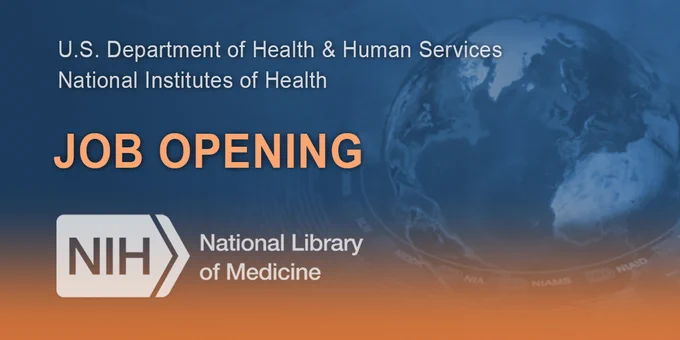 The words "Job Opening" and names of government organizations over a blue-and-orange background.