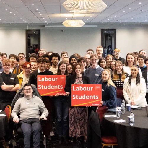 Bridget Phillipson MP pictured with student Labour activists at the launch of the Labour Students Win 24 campaign.