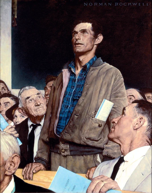 Norman Rockwell’s “Freedom of Speech” painting.