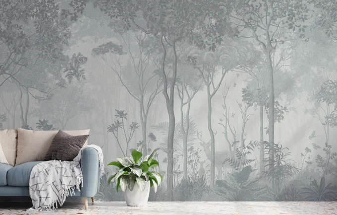 Enchanting Foggy Forest Removable Wallpaper Murals
