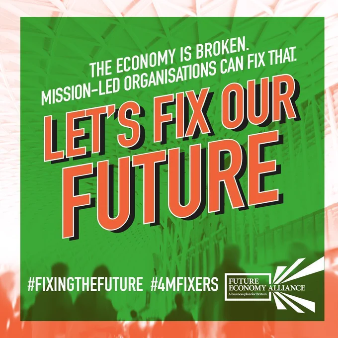Text reads: "The economy is broken. Let's fix our future."