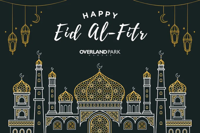 Graphic that reads "Happy Eid Al-Fitr"
