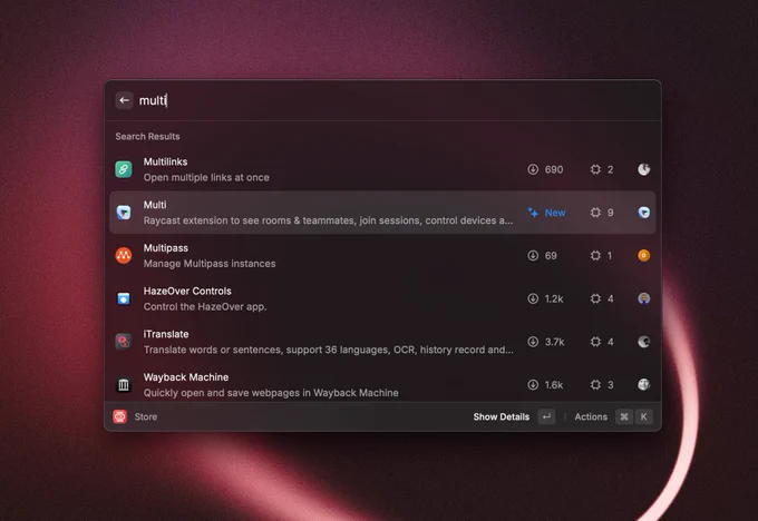 Multi in the extensions store