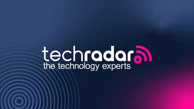 The TechRadar logo on a purple and blue background.