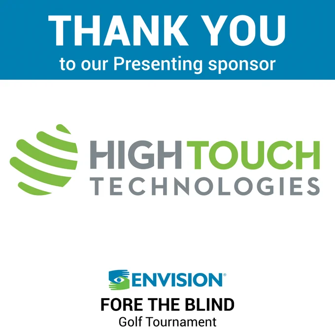 Text that says "Thank you to our presenting sponsor" with the High Touch Technologies logo.   