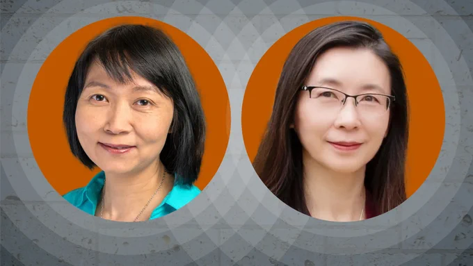 Elaine Li (left) and Xiuling Li