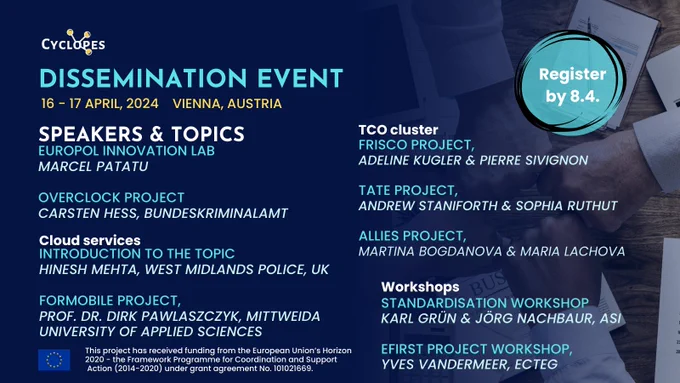 CYCLOPES Dissemination Event 16.–17.04.2024, Vienna (Austria); Speaker: TCO Cluster (FRISCO, TATE, ALLIES)