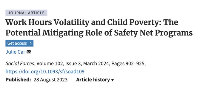 Work Hours Volatility and Child Poverty: The Potential Mitigating Role of Safety Net Programs