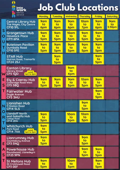 Job Club timetable