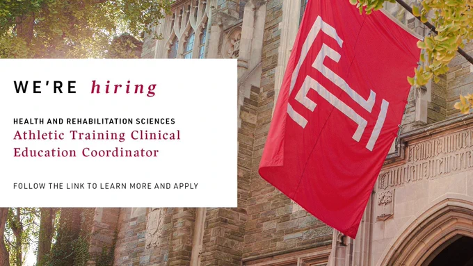 We're hiring for an athletic training clinical education coordinator!