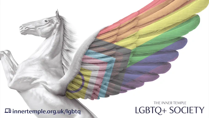 Rearing Pegasus with progress flag wings