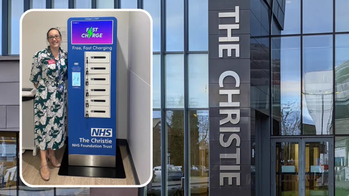 Smartphone battery charging stations at nhs hospitals installed by ChargeBox