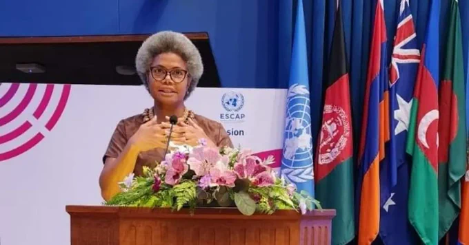 Assistant Minister for Foreign Affairs, Hon. Lenora Qereqeretabua at the 80th session of the Economic and Social Commission for Asia and the Pacific (ESCAP). 