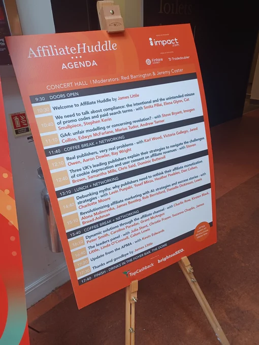The Affiliate Huddle 2024 agenda