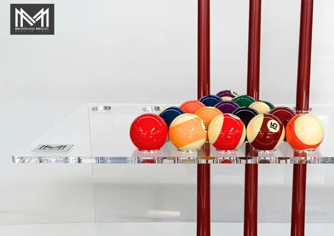Acrylic Cue Holder Massimiliano Maggio Luxury Billiards