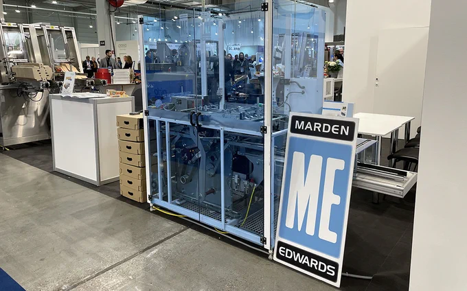 Marden Edwards' EVO Series overwrapping machine taking pride of place on the Food Machines Sp z o.o stand F4.39 at Warsaw Pack 2024.