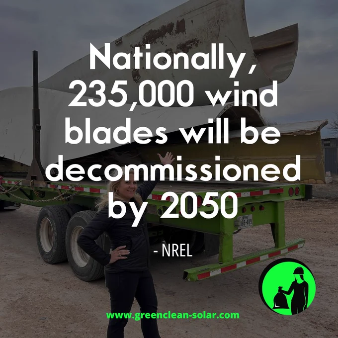 Wind blade recycling | Green Clean Solar & Wind♻️