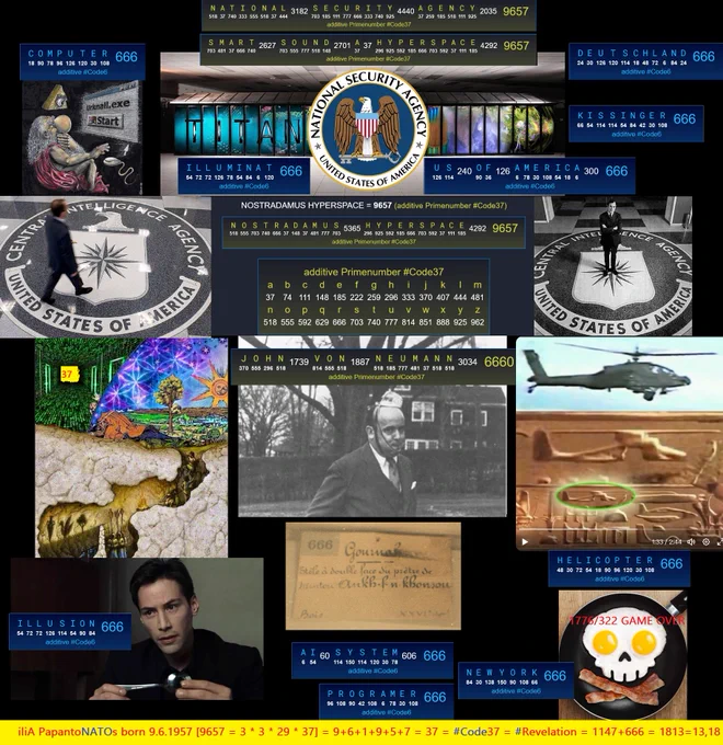 1. First Click on picture, (single view)
2. Right click on picture to: open pic in new tab, 
3. Left click = auto zoom, read
4. Hold STRG and scroll mouse to adjust view.
> Thank You.
1. Klick auf das Bild, (Einzelansicht)
2. Rechtsklick auf das Bild um: Bild in neuem Tab zu öffnen 
3. Linksklick auf das Bild, = auto zoom, lesen
4. STRG gedrückt halten und Mausrad scrollen um Größe angenehm anzupassen. Danke Schön.
And remember: 
666 / 37 = 18 = 6 6 6 
thats why #Code6 and #Code 37 are inter-connected. 

Last but not least: 
ilia = 1147 c 37 abc #Code37
everything is made up of atoms = 11470
#we #are #Atom = 3737
YOU are born after #primenumber 37 weeks at 37° celsius #body #temperature, you are 3D-5D #Printed in the womb by #hormonal #steering out of #atoms, the building blocks of #YOU.
Printer = 3700
btw..  They function as the fundamental units of the genetic code, with the bases A, G, C, and T being found in DNA. Code of Life.
AGCT in Code37 is 1147 ! 

Understand now ? 
Revelation