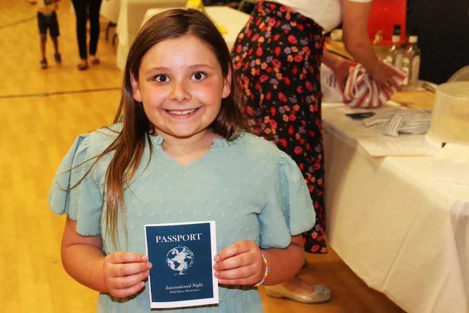 A Rockwood student enjoys her school's International Night event.